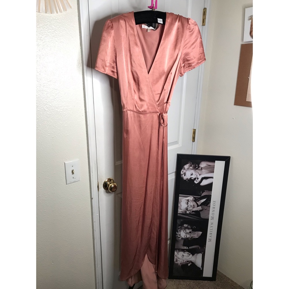 WAYF Rose Gold Wrap dress